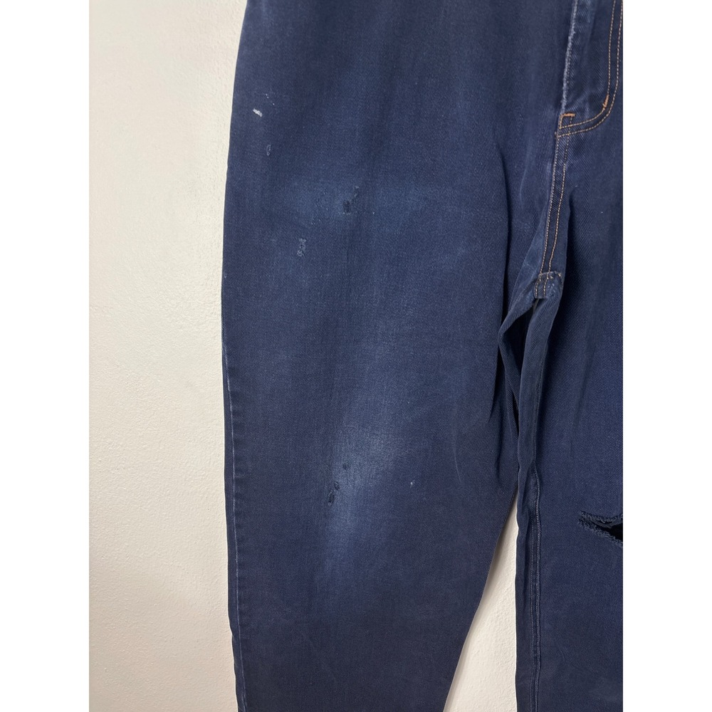 Y2K 48 Jeans Mens 38 Thrashed Hip-Hop Skater‎ Baggy Carpenter Jeans Patches - Picture 2 of 11